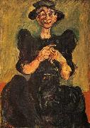 Chaim Soutine Woman Knitting oil painting on canvas